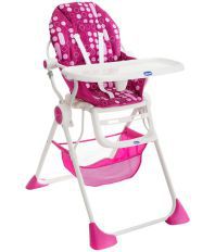 Chicco Pink and White Plastic High Chair