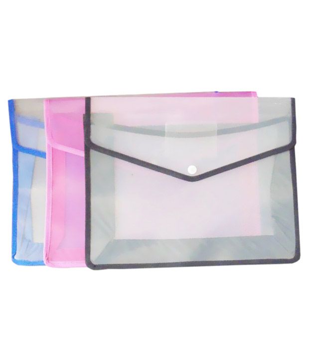 Galaxy Multicolour Plastic File Folder Bag Pack of 3 Buy Online at