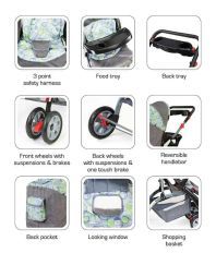 Luv Lap Cruze Baby Stroller Pram Green - 18145