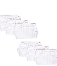 Baby Joy White Cloth Diapers - 6 Pieces