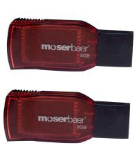 Moserbaer Racer 8 GB Pendive Pack of 2