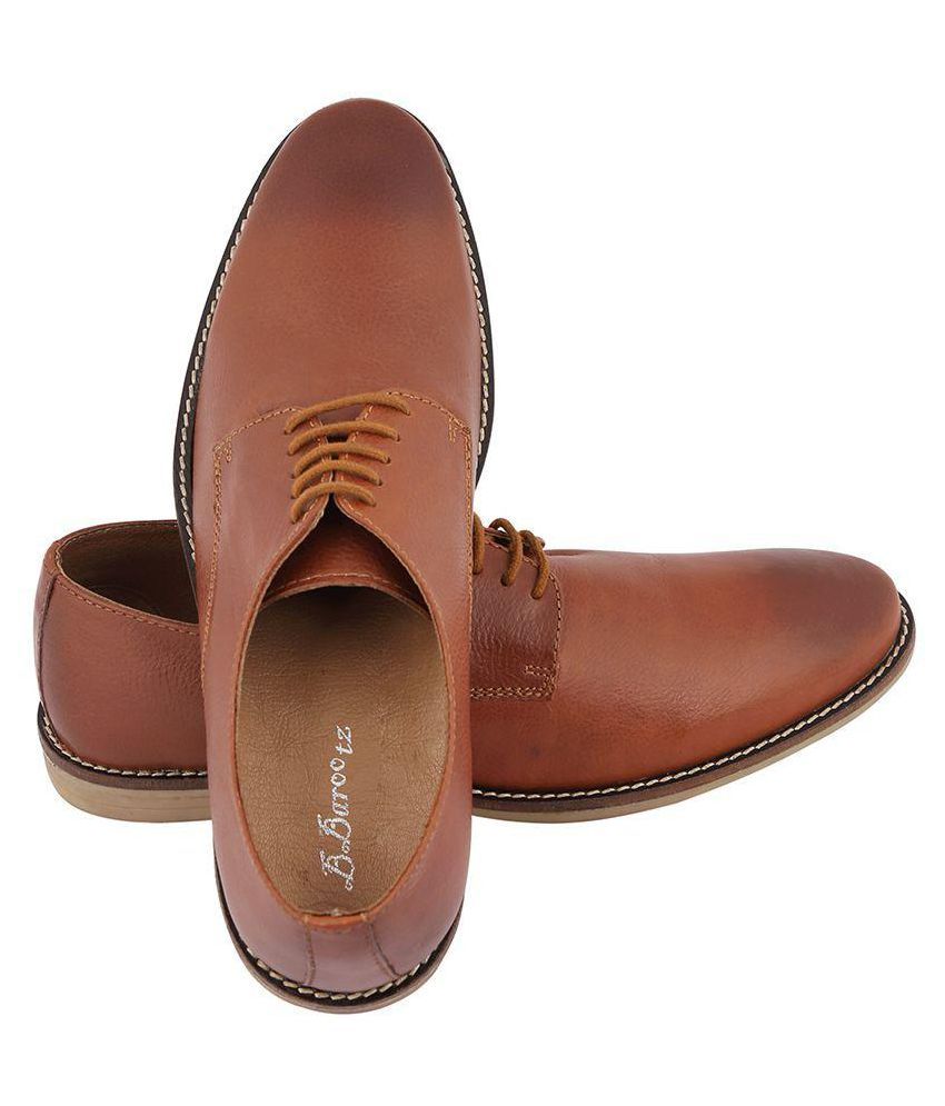 Bbarootz Tan Derby Genuine Leather Formal Shoes Price In India Buy