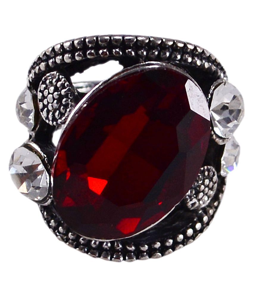 Silvesto India Red Crystal Quartz Ring Sz Pg Buy Silvesto