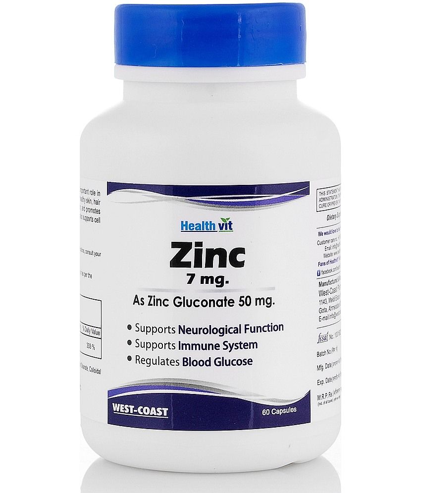 Healthvit Zinc Gluconate 50mg 60 Capsules Buy Healthvit Zinc Gluconate