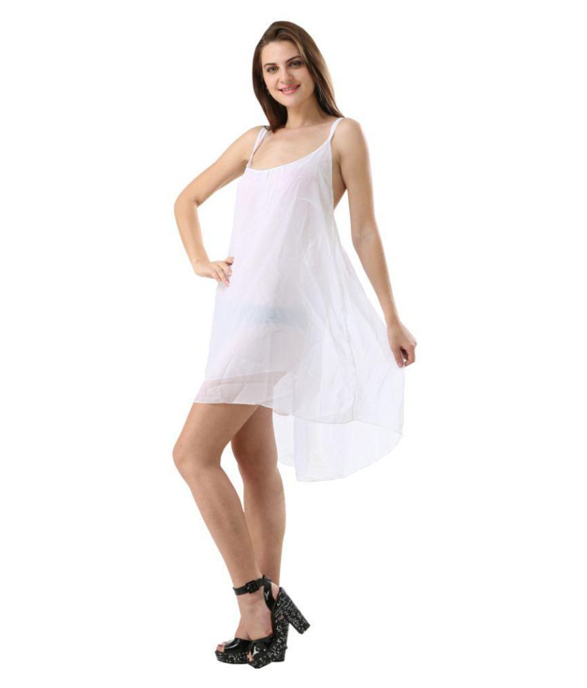 Buy Fascinating Lingerie Synthetic White Beach Dresses Online At Best