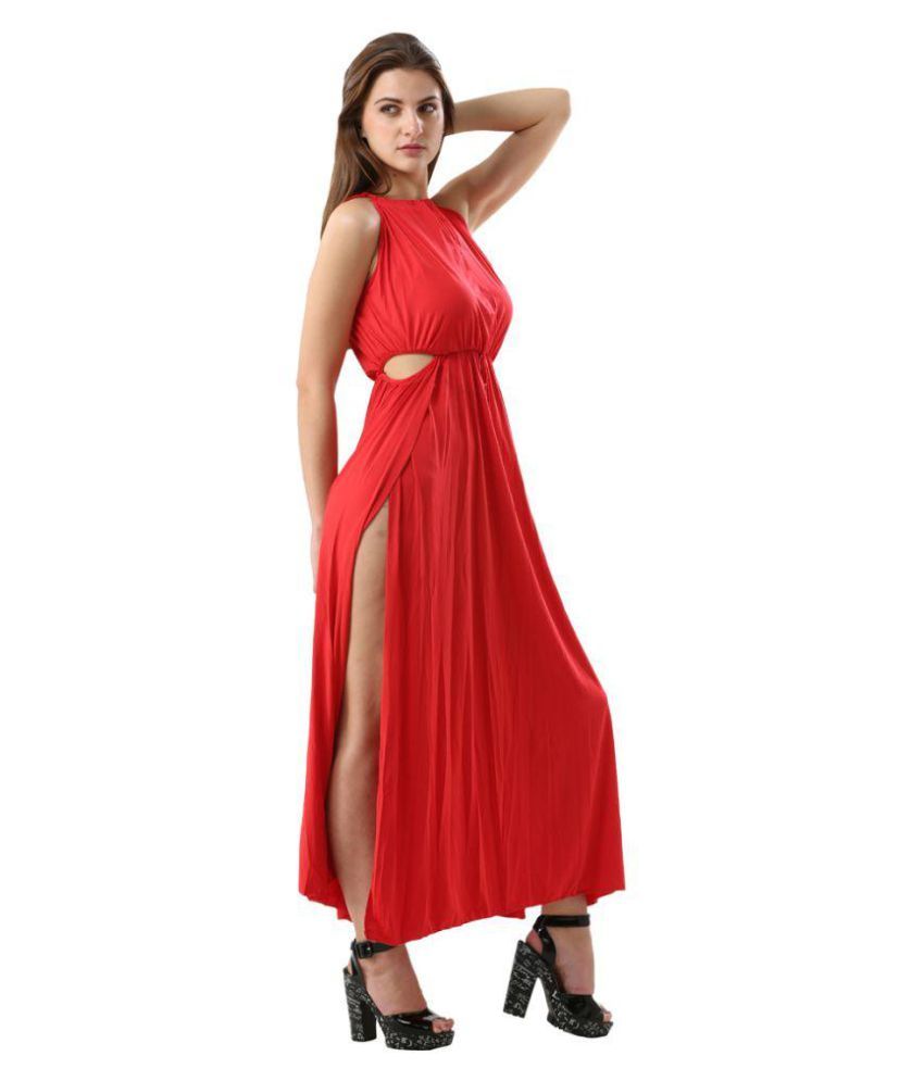 Buy Fascinating Lingerie Poly Cotton Red Beach Dresses Online At Best