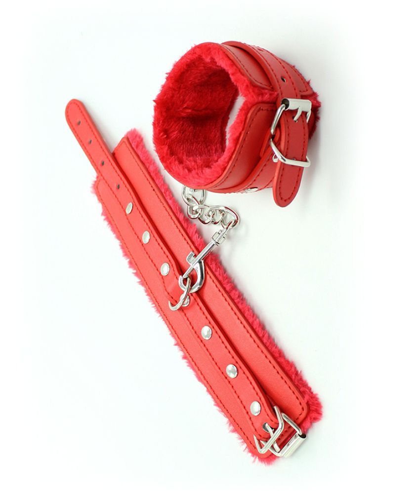 Sex Mischief Red Faux Fur And Leather Handcuffs Usa Buy Sex