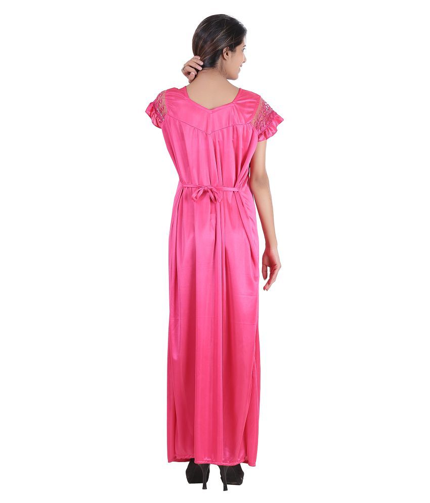 Buy Glossia Satin Nighty Night Gowns Multi Color Online At Best