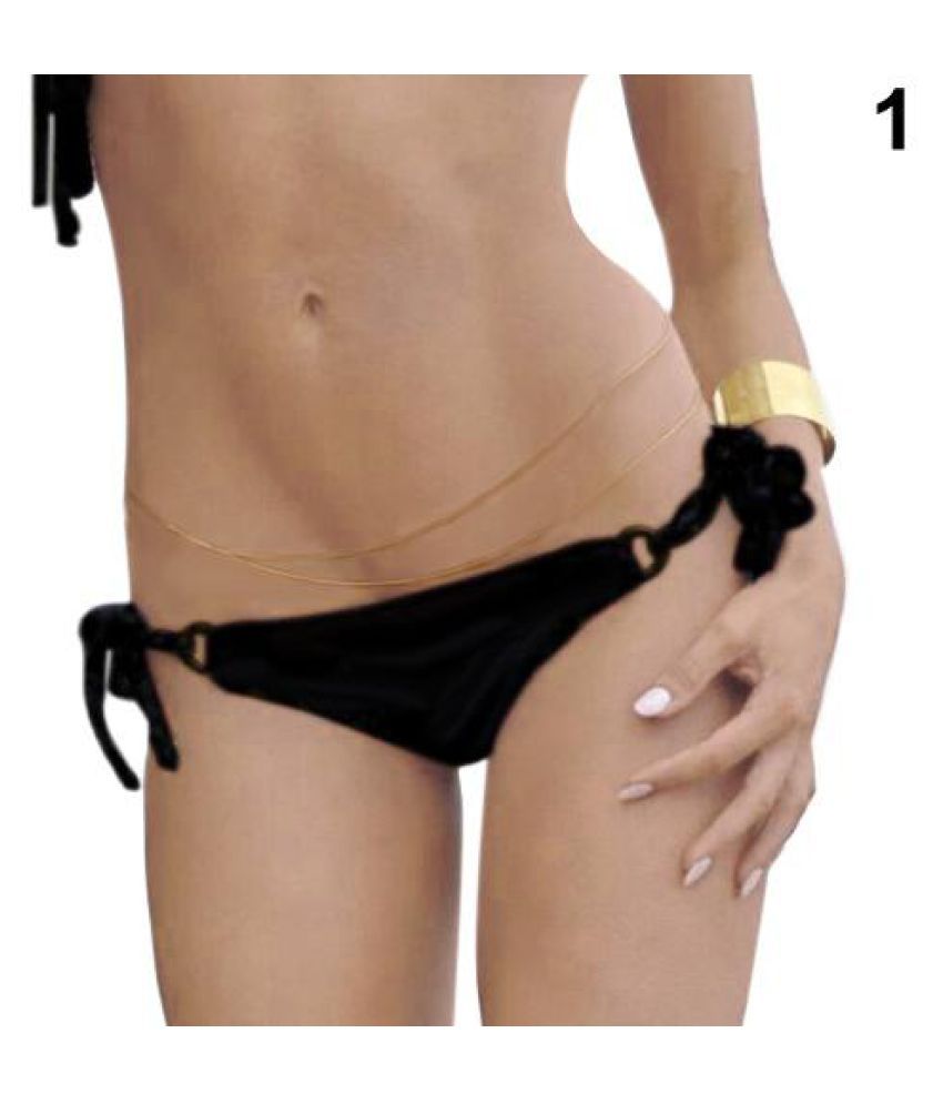 Fashion Women S Double Layered Sexy Beach Bikini Waist Link Belly Body