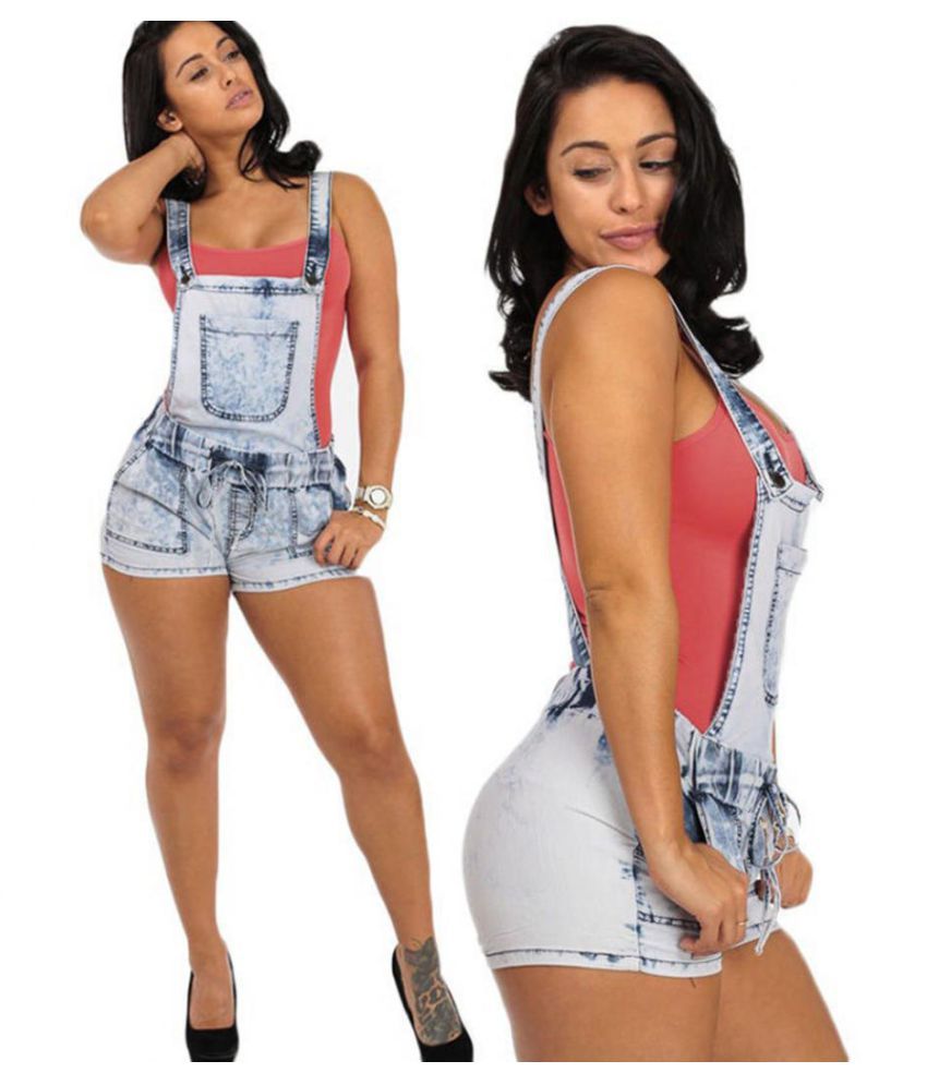 Buy Women Lady Sexy Hot Pants Summer Elastic High Waist Denim Shorts Overalls Online At Best