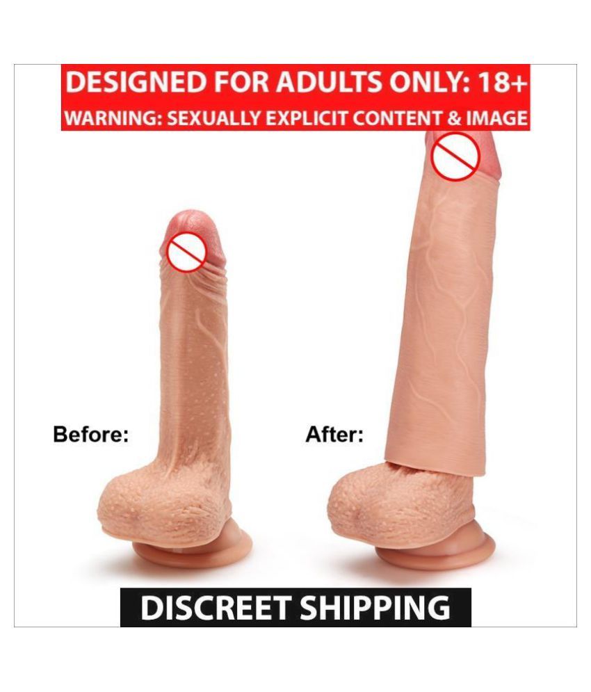 Penis Sleeves Extender Enlargers Sheath Reusable Condom Cock Extension