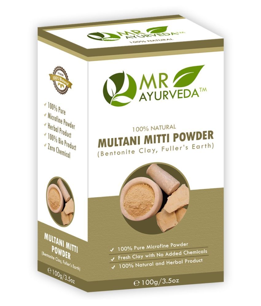 MR Ayurveda 100 Organic Multani Mitti Powder Face Pack Masks 100 Gm