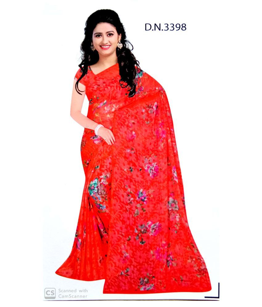 Sanskriti Red Brasso Saree Buy Sanskriti Red Brasso Saree Online At