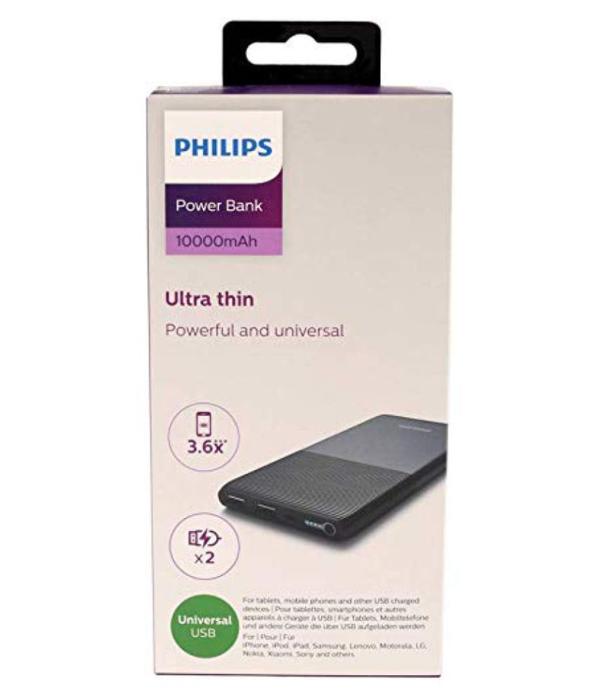 Philips DLP9001NB 10000 MAh Li Polymer Power Bank Black Power Banks