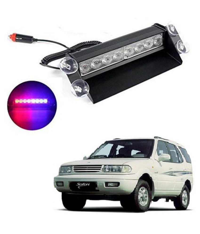 Trigcars Tata Safari Dicor Waterproof Led Red Blue Police Flashing