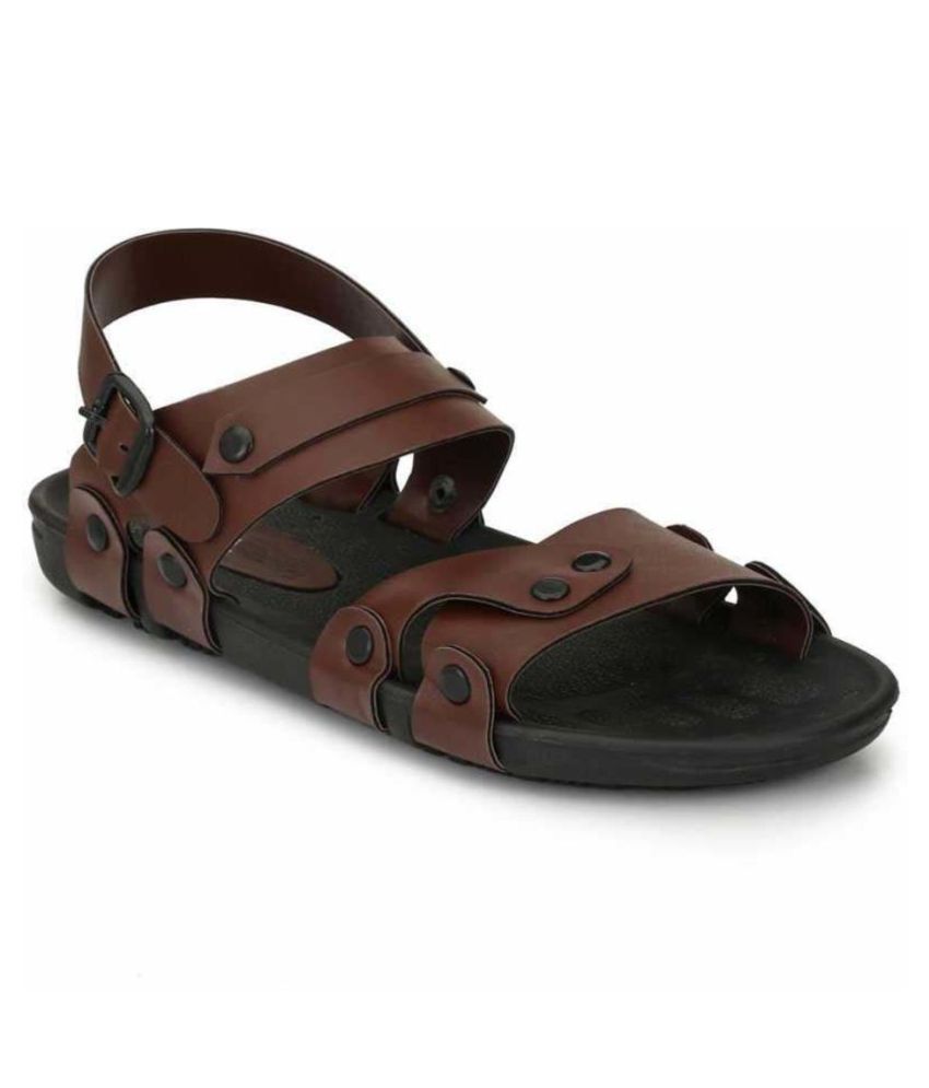 Dakarr Brown Synthetic Leather Sandals Buy Dakarr Brown Synthetic