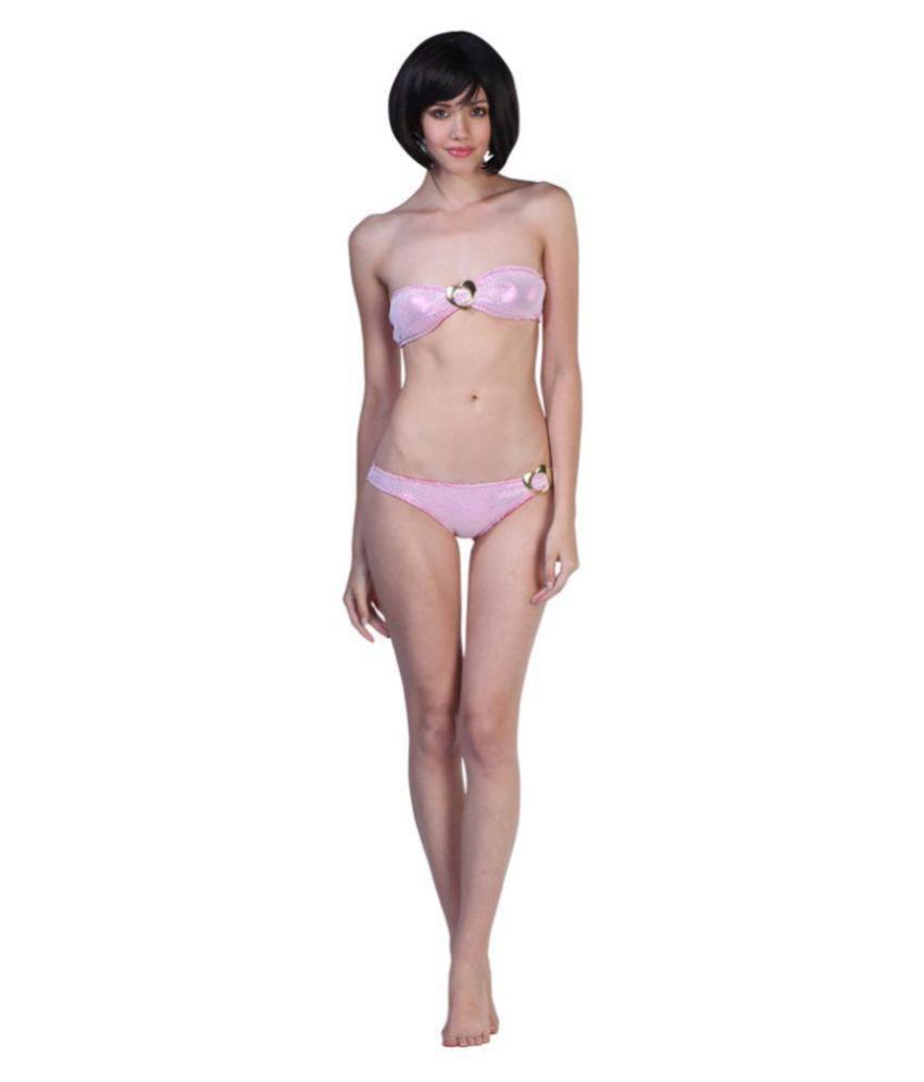 Buy Fascinating Lingerie Poly Cotton Pink Bikini Online At Best Prices