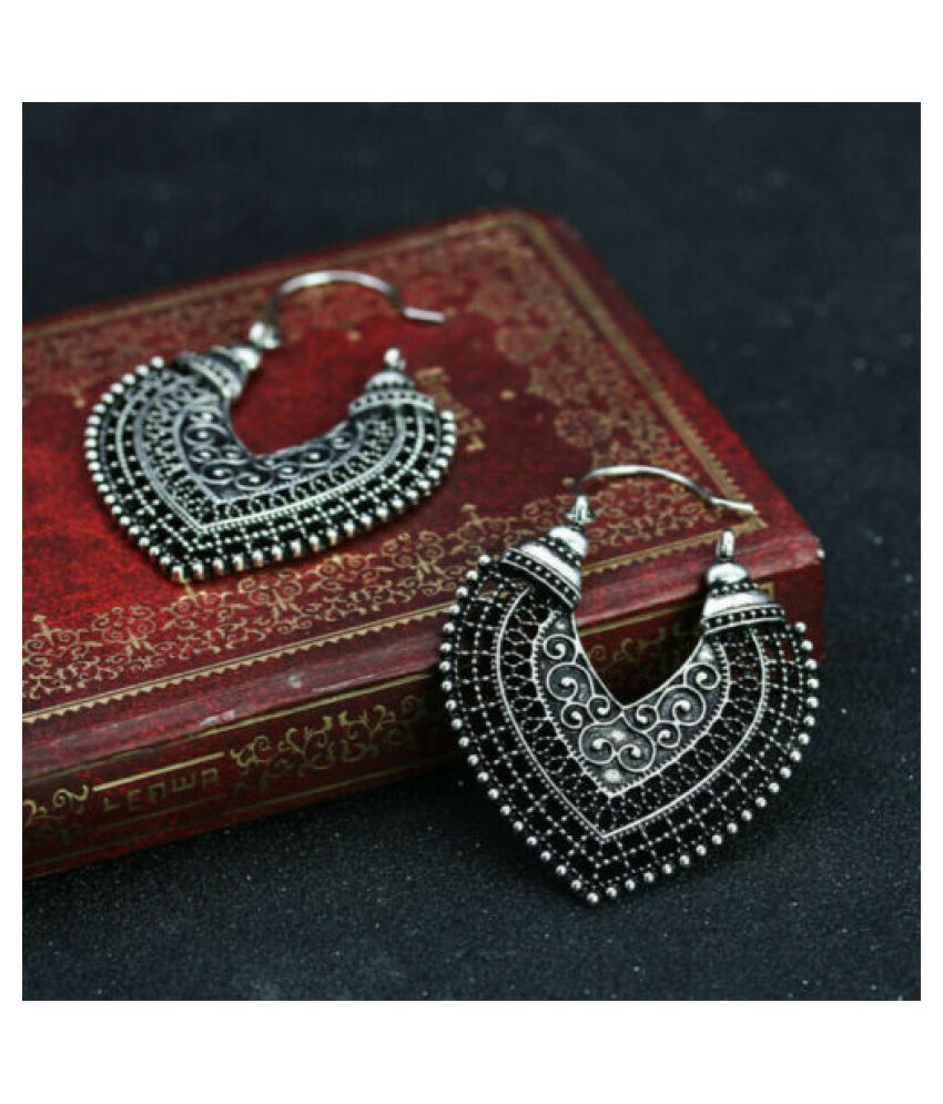 Boho Vintage Tassel Bells Drop Earrings Retro Gypsy Indian Jhumka