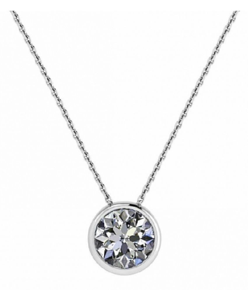 Ratti Zircon Pendant With Natural Lab Certified Silver