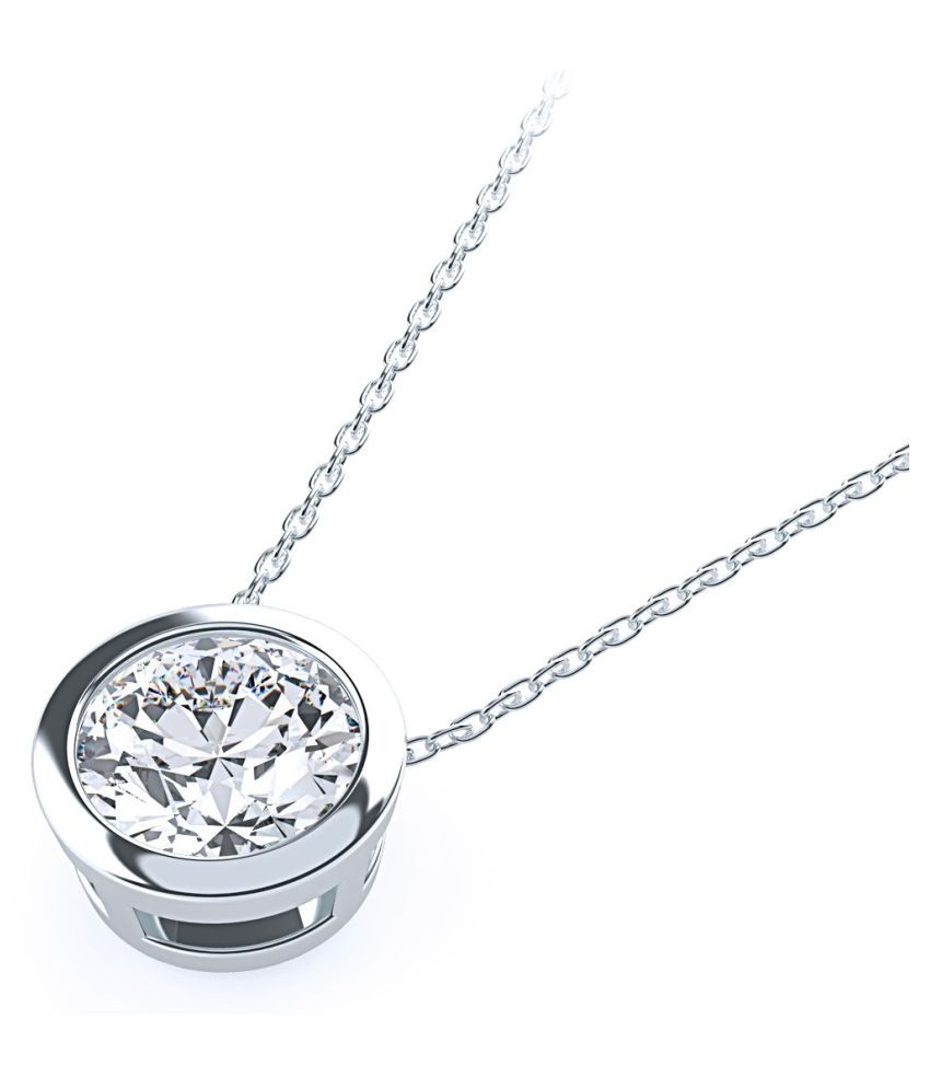 Lab Certified Silver 6 25 Ratti Zircon Pendant For Unisex By KUNDLI