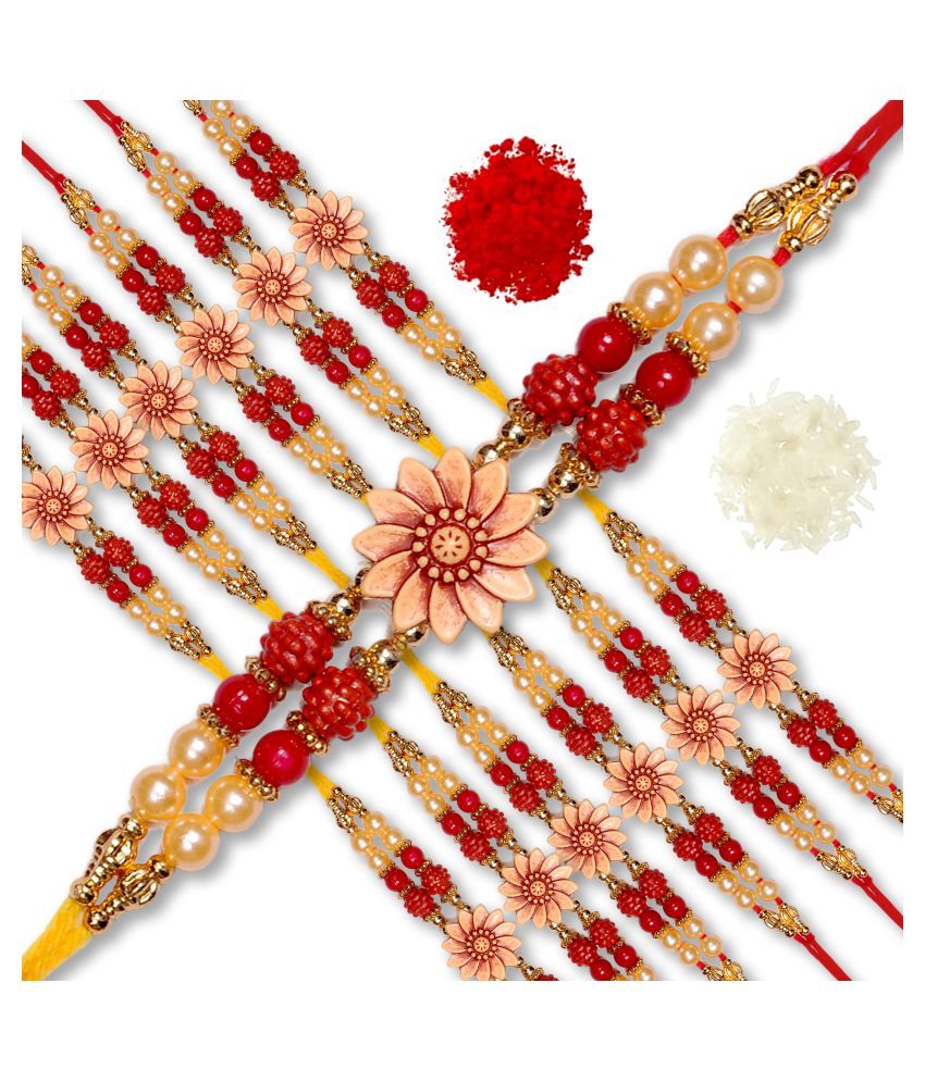 Rakhi Set Designer Rakhi For Brother Multicolour Pack Of Buy Rakhi