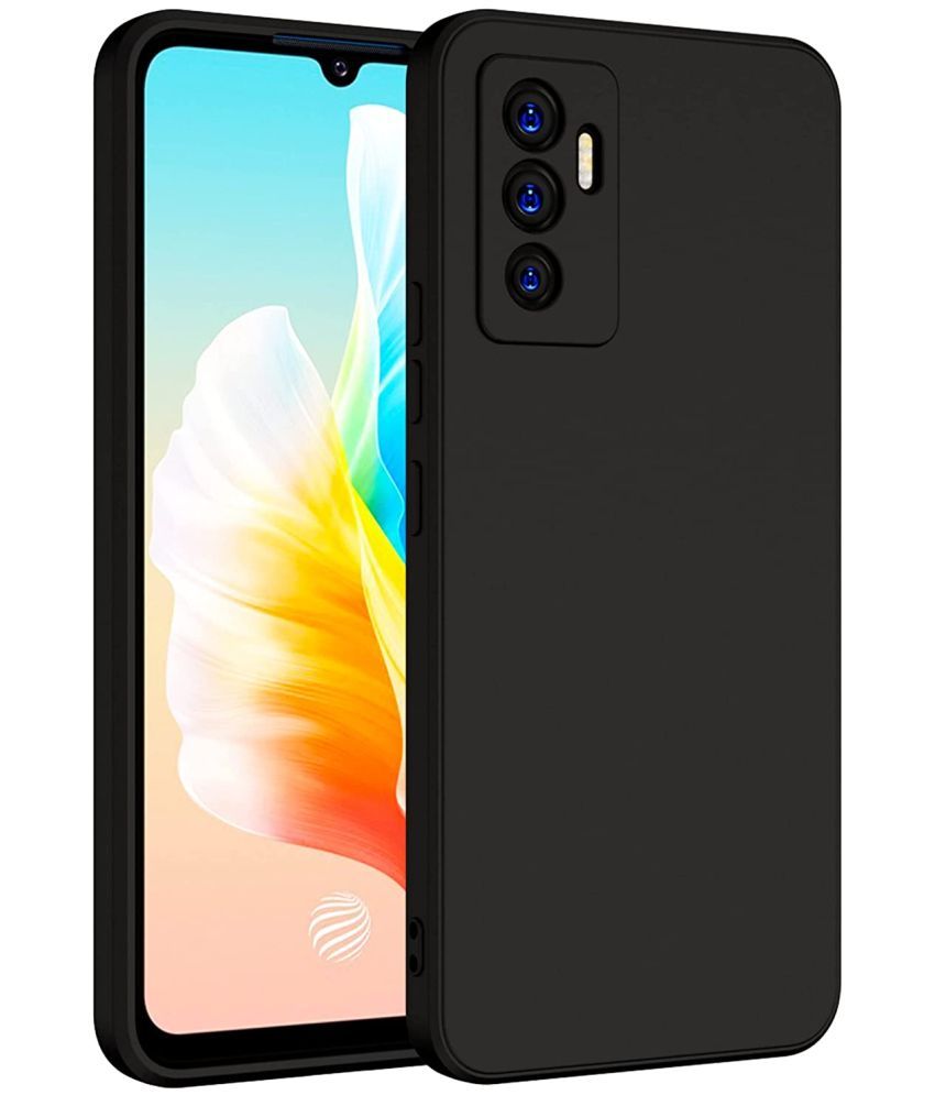 Doyen Creations Black Silicon Silicon Soft Cases Compatible For Vivo