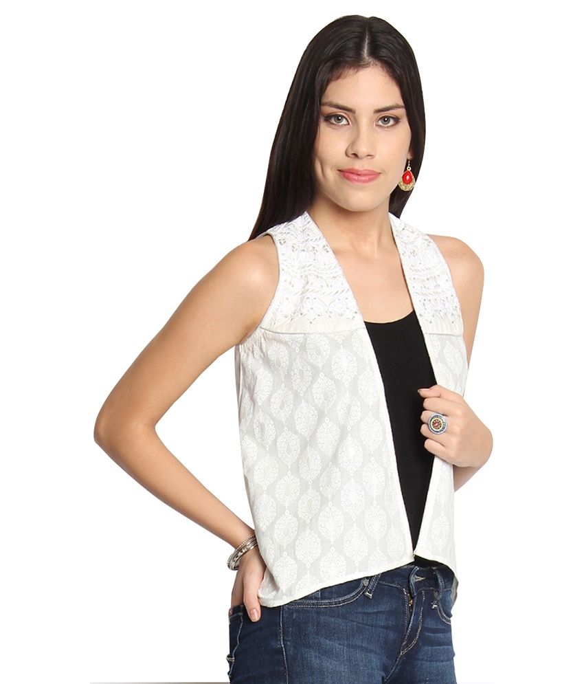 white embroidered shrug