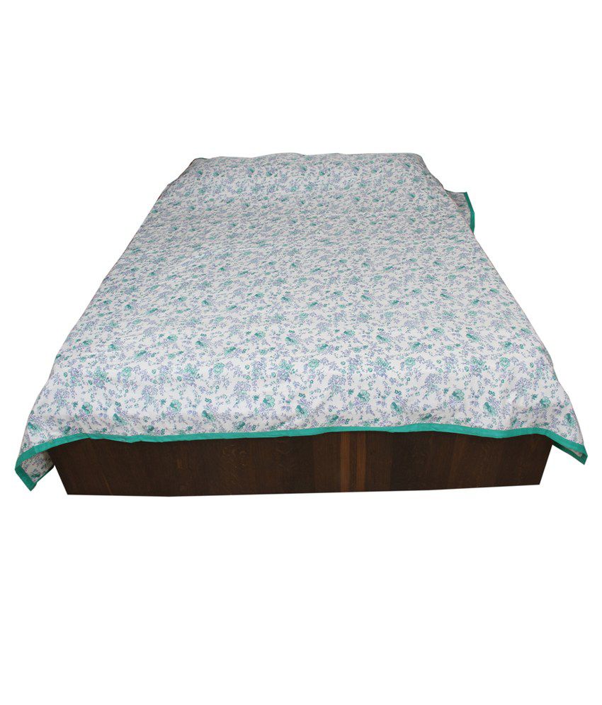 Indiweaves Green Floral Cotton Dohars - Buy Indiweaves Green Floral ...