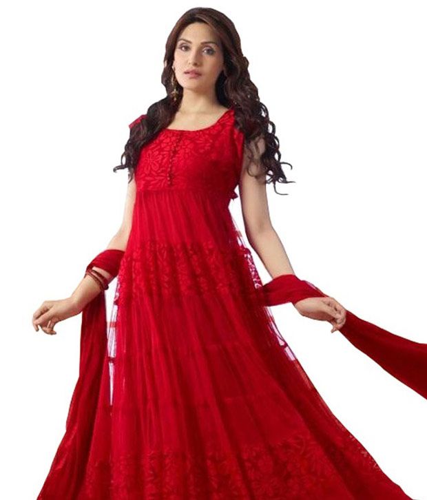 Murlidhar Red Net Dress Material Buy Murlidhar Red Net Dress Material