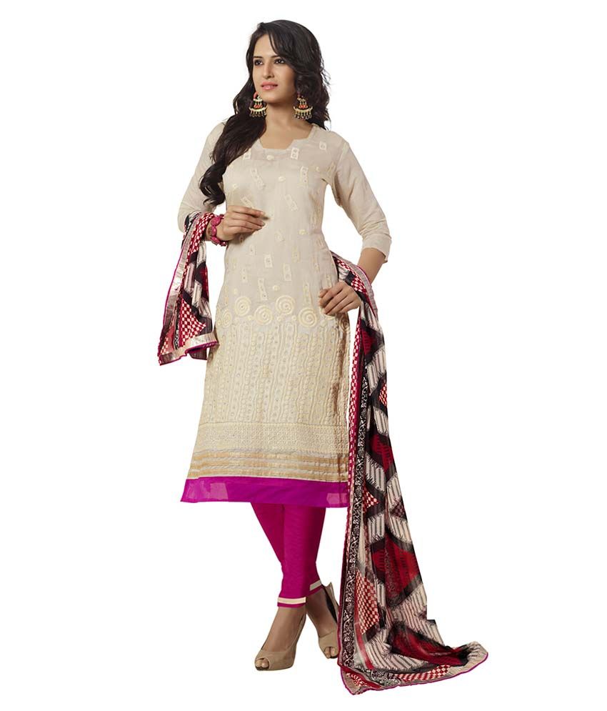 Surat Pink Chanderi Unstitched Dress Material Buy Surat Pink Chanderi