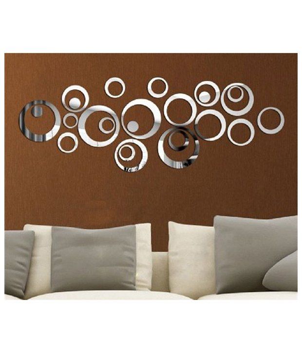 Elite Collection 3d Acrylic Home Decor Wall Sticker Silver