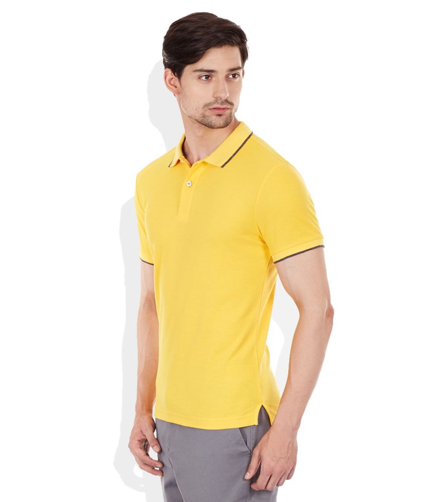 Giordano Yellow Polo Neck T Shirt - Buy Giordano Yellow Polo Neck T Shirt Online at Low Price 