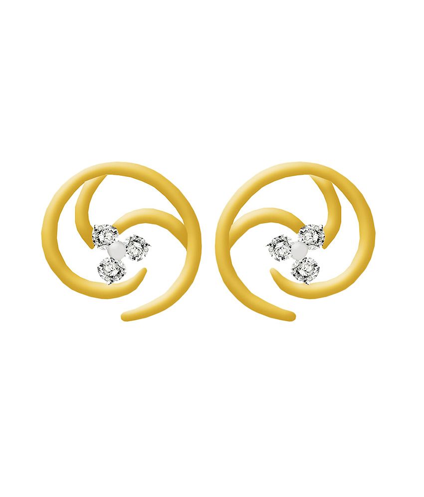 Gunjan Diamond 18kt Gold Colour Spark Studed Earrings