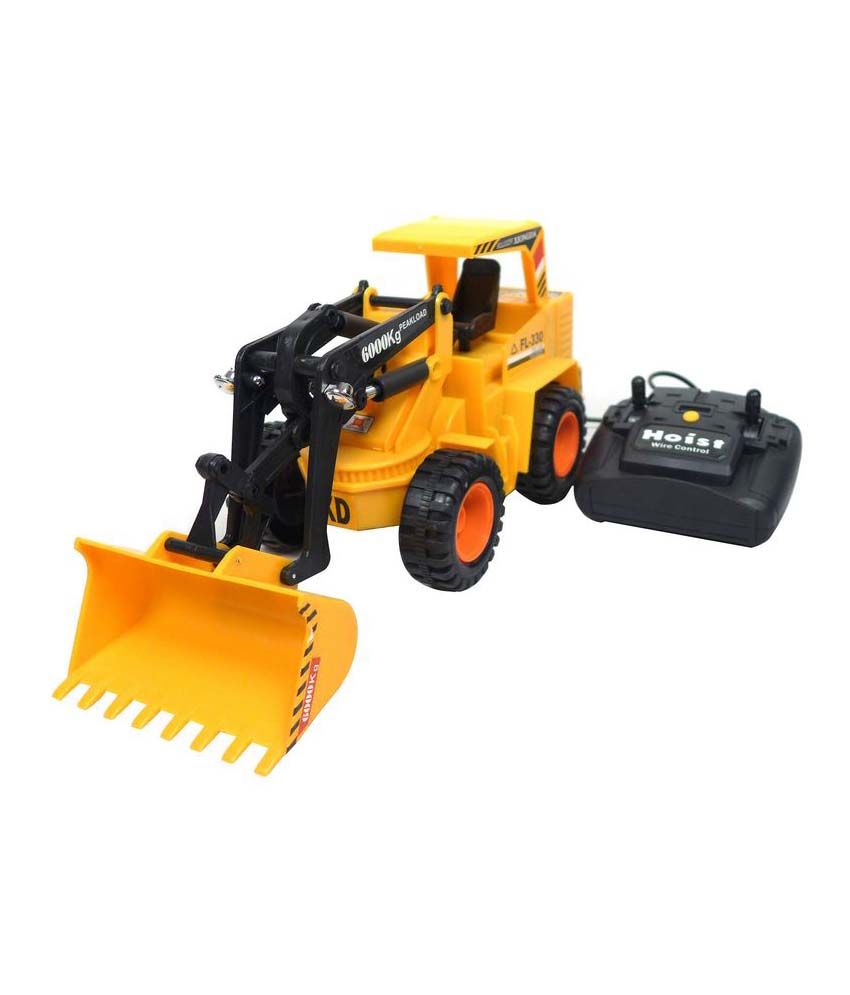 Grabby Yellow Plastic Battery Operated Remote Controlled Bulldozer ...