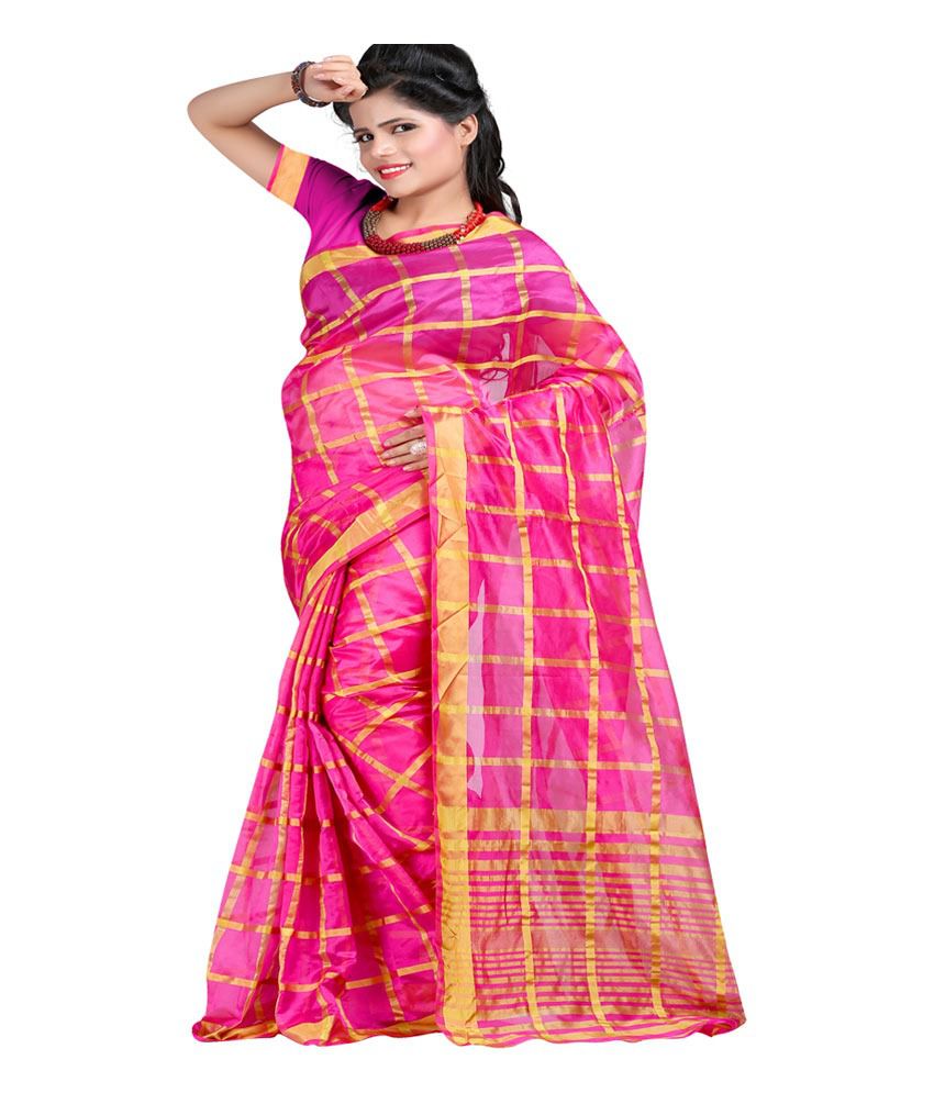 Laxmi Sarees Surat Pink Meghalaya Silk Saree - Buy Laxmi Sarees Surat ...