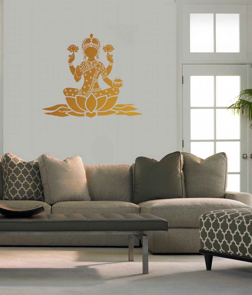     			WallDesign Lotus Lakshmi Copper Wall Sticker (Large)