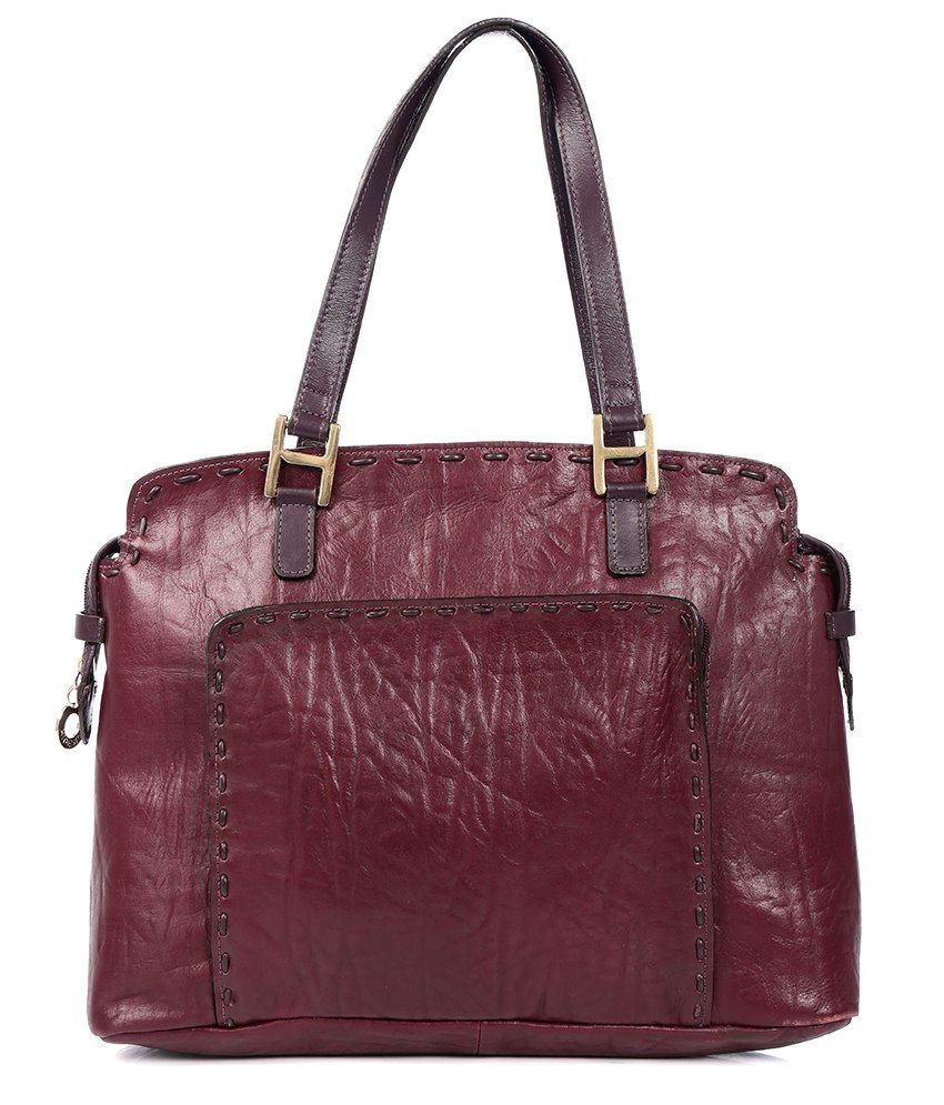 Hidesign MADISONAVENUE 2 Aubergine Leather Shoulder Bag Buy Hidesign