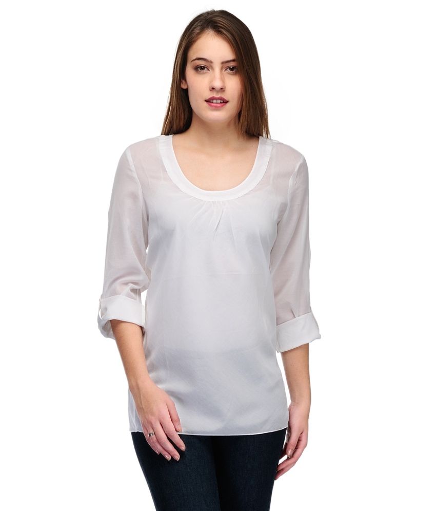 Kiosha White Cotton Tops - Buy Kiosha White Cotton Tops Online at Best ...