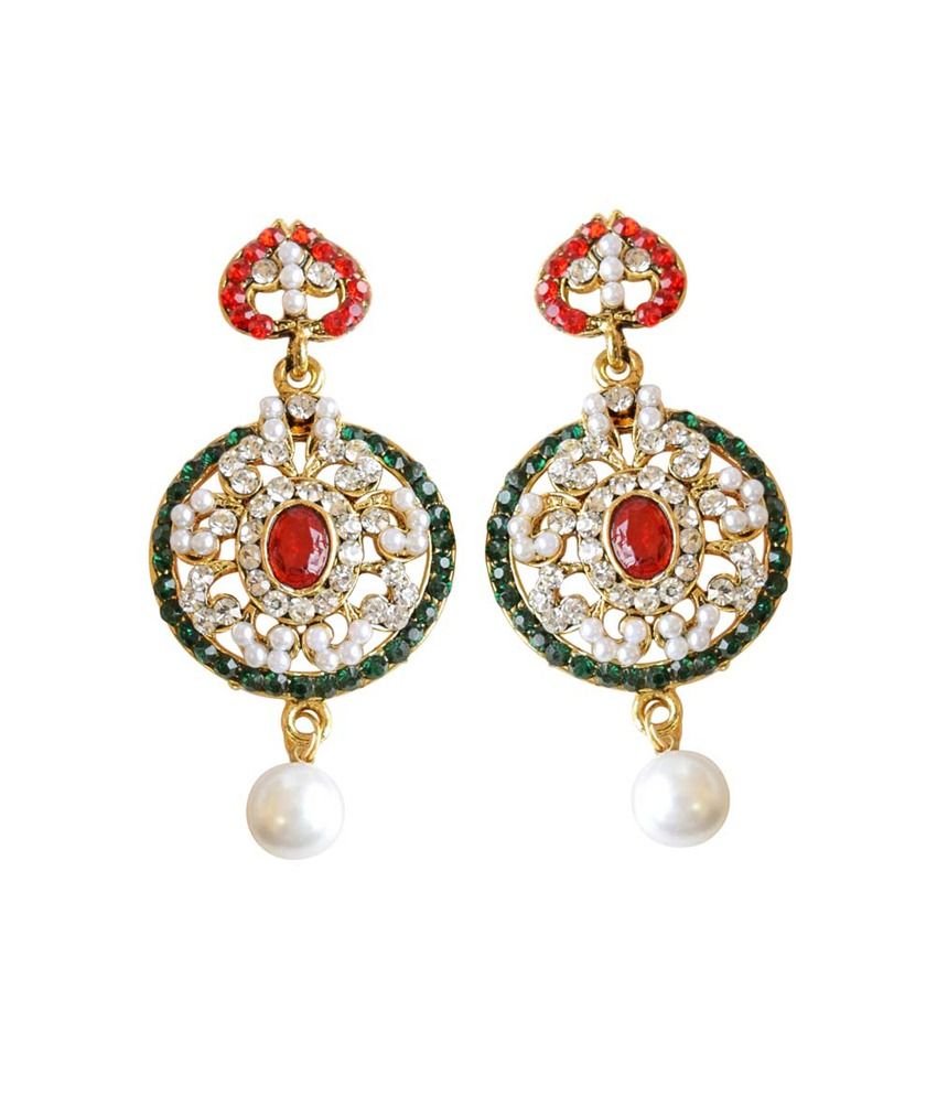 Surat Diamond Round Shaped Red, Green & White Coloured Stone, Shell ...