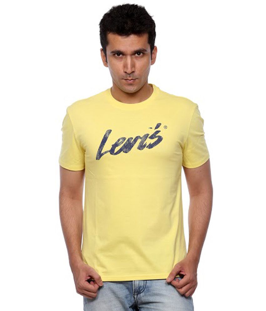 Levis Yellow Cotton Round Neck T Shirt - Buy Levis Yellow Cotton Round ...