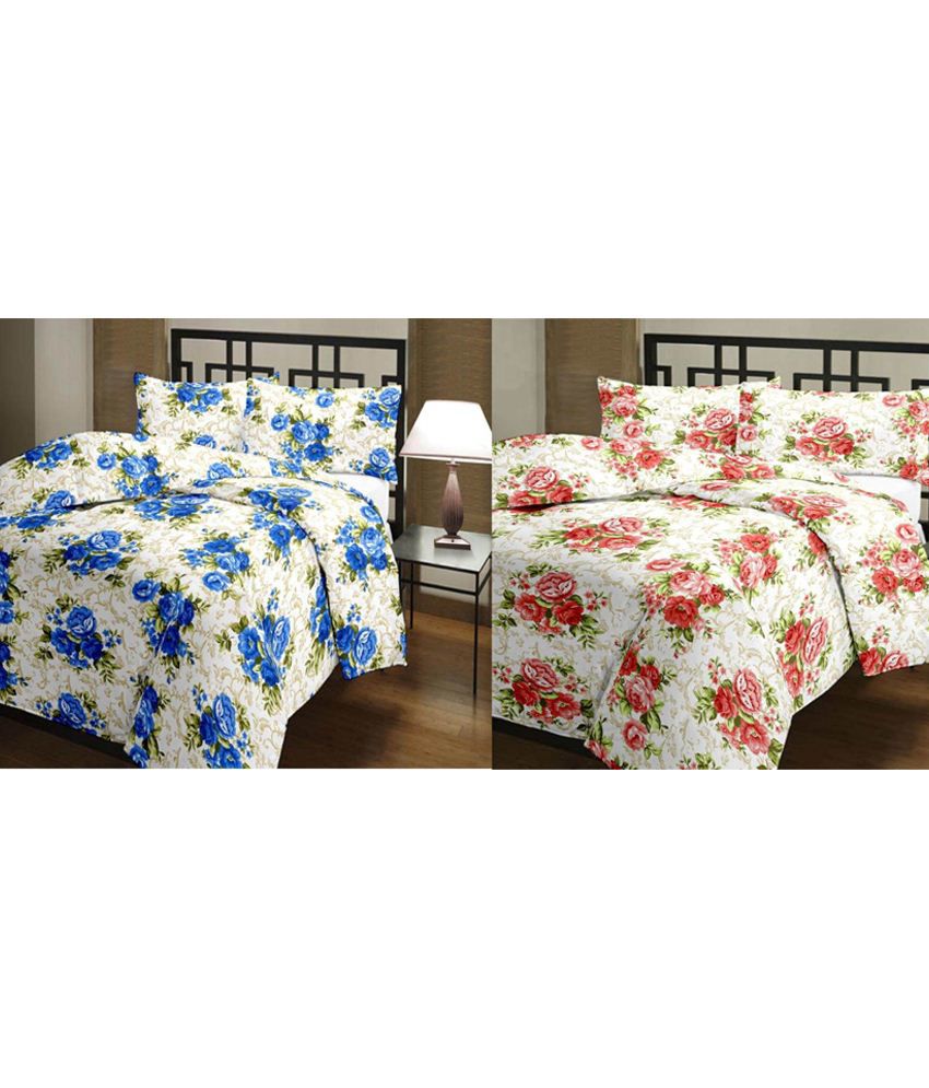     			Renown Multicolour Poly Cotton AC Blanket Pack Of 2