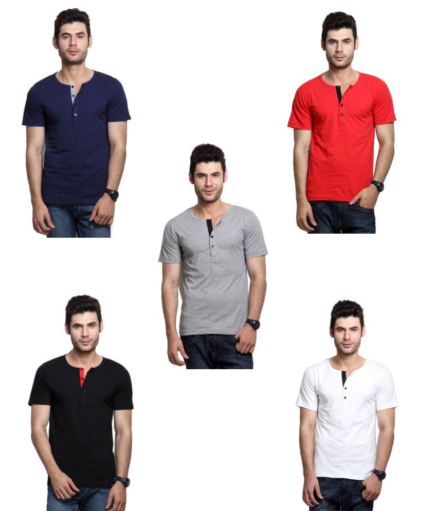 Rigo Combo Of 5 Cotton T-shirts - Buy Rigo Combo Of 5 Cotton T-shirts ...