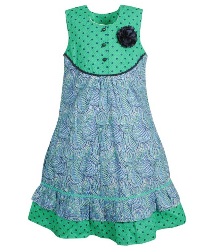 green colour party frocks