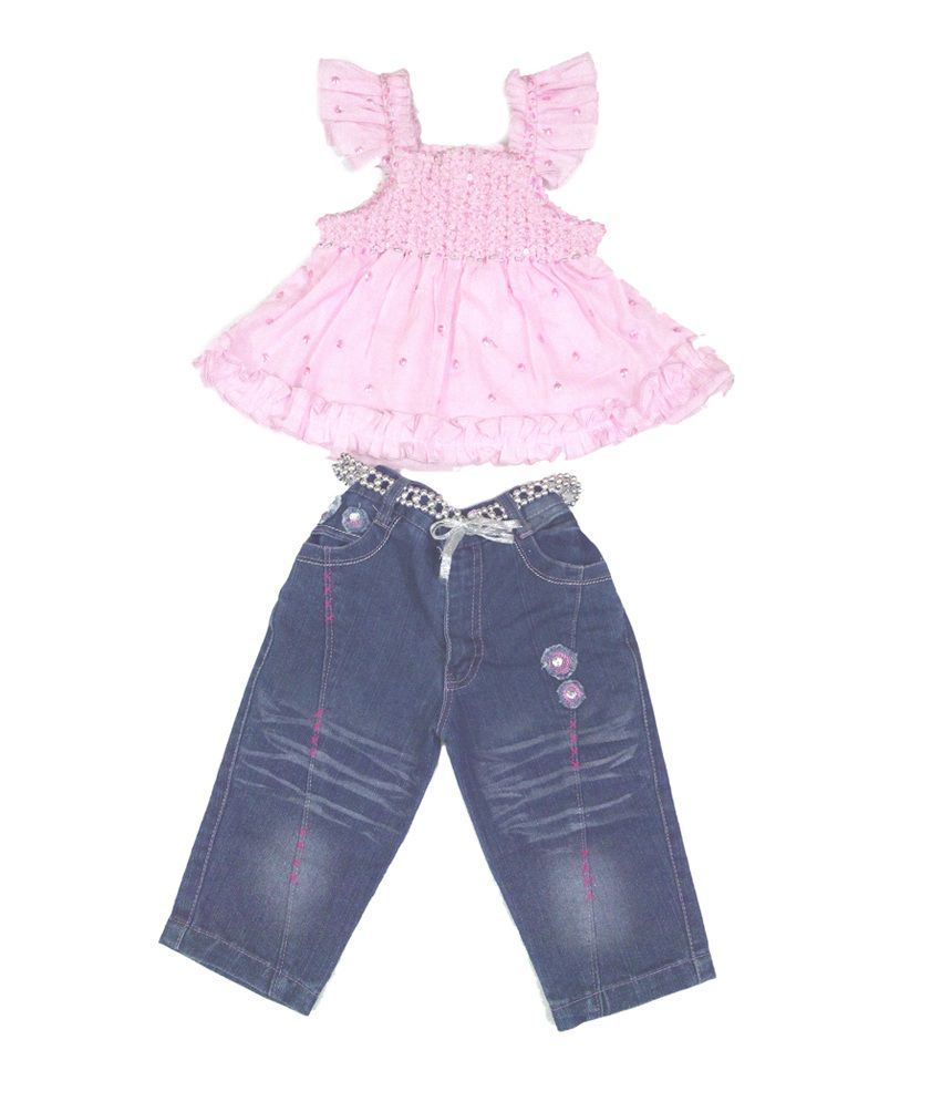 Kilkari Kids Wear Pink Denim Tops And Jeans - Buy Kilkari Kids Wear ...