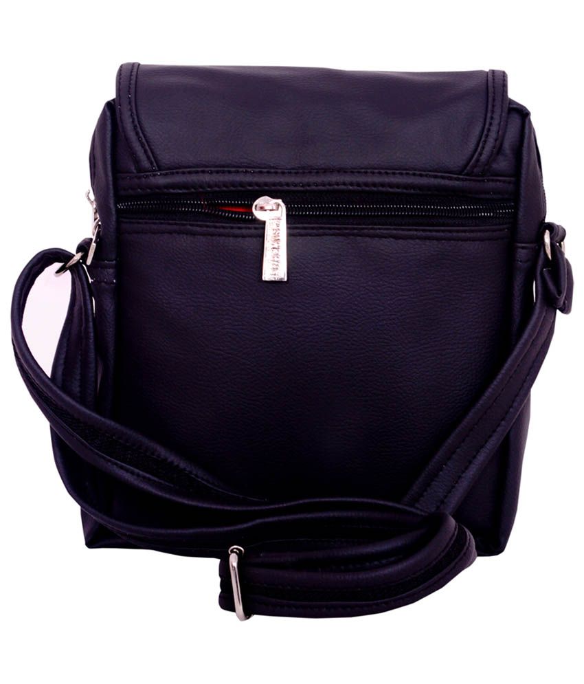 Pragmus Black Leather Sling Bag - Buy Pragmus Black Leather Sling Bag Online at Low Price - Snapdeal