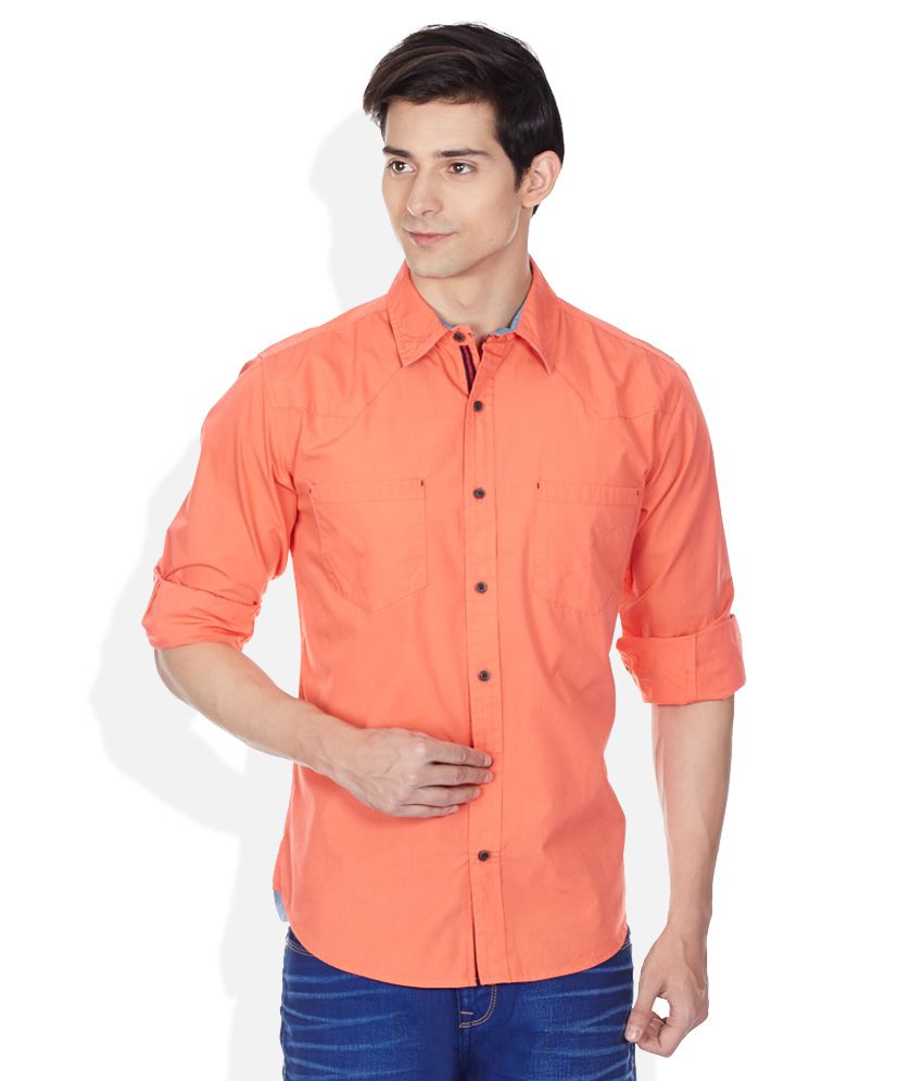 United Colors Of Benetton Orange Regular Fit shirt - Buy United Colors ...