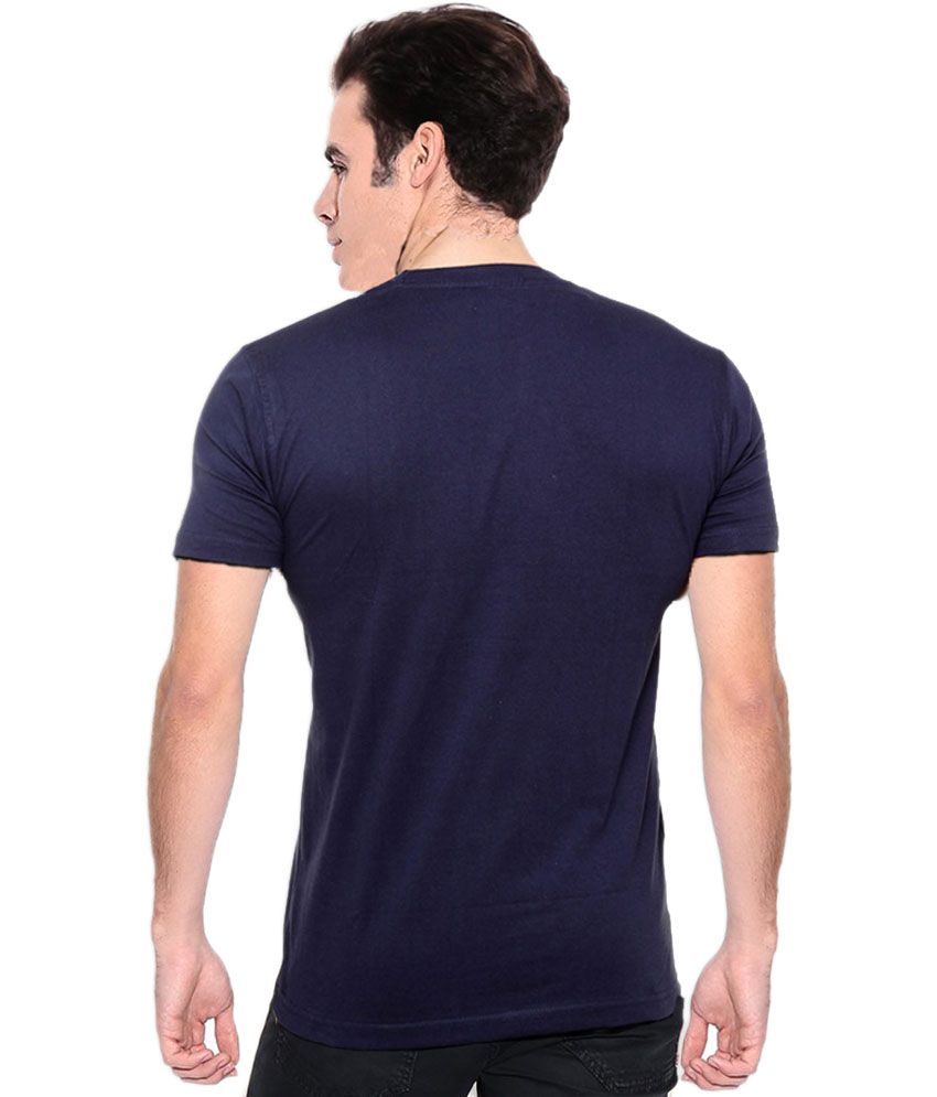 Carte Blanche Navy Cotton Round Neck Half Sleeves TShirt Buy Carte Blanche Navy Cotton Round