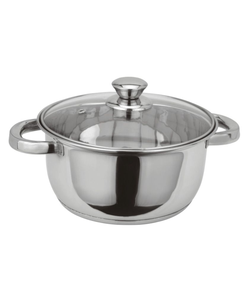 Asent AS-120 Stainless Steel Casserole 20cm with Glass Lid: Buy Online ...