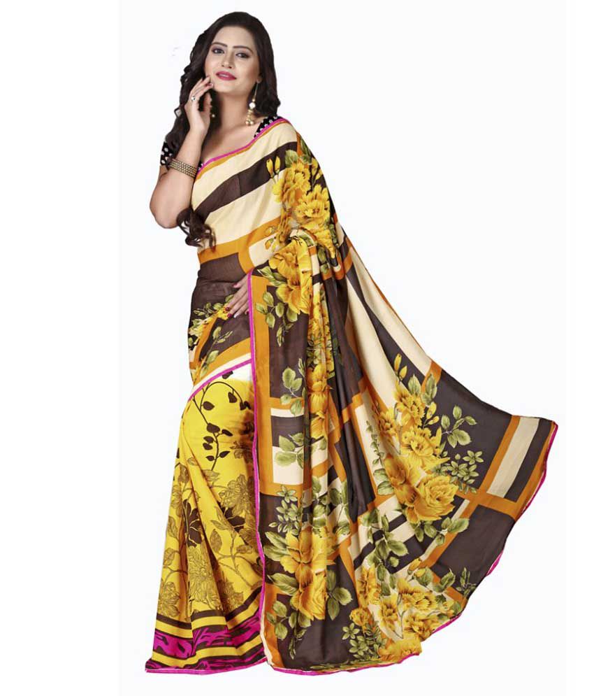 Jiya Multicoloured Georgette Saree Buy Jiya Multicoloured Georgette Saree Online At Low Price