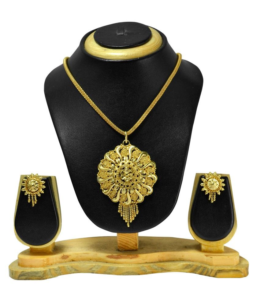 Abstra Gold Plated Brass Pendant Set Buy Abstra Gold Plated Brass
